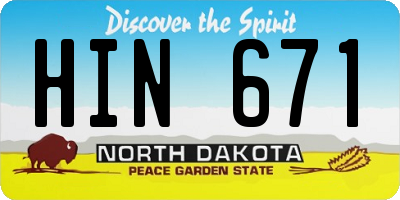 ND license plate HIN671