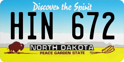 ND license plate HIN672