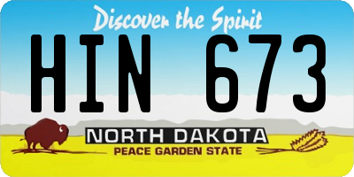 ND license plate HIN673
