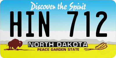 ND license plate HIN712