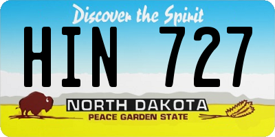 ND license plate HIN727