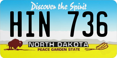 ND license plate HIN736