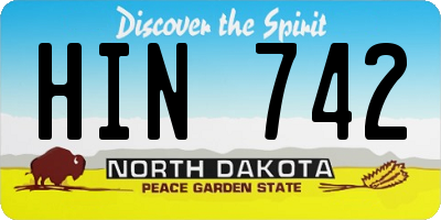 ND license plate HIN742