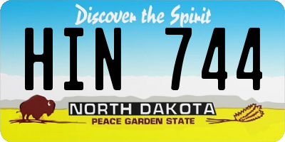 ND license plate HIN744