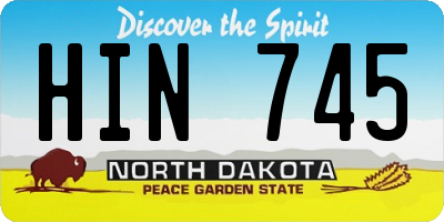 ND license plate HIN745