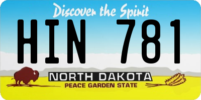 ND license plate HIN781