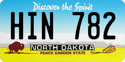 ND license plate HIN782