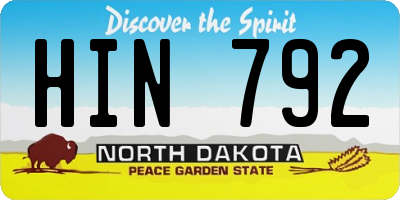 ND license plate HIN792