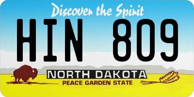 ND license plate HIN809