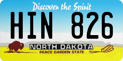 ND license plate HIN826
