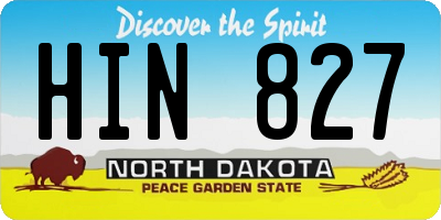 ND license plate HIN827