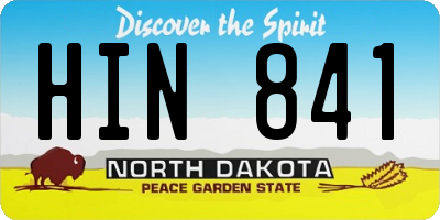 ND license plate HIN841