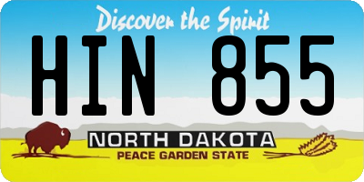 ND license plate HIN855