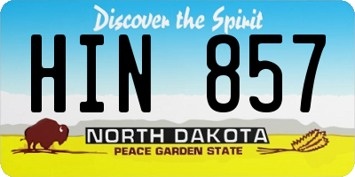 ND license plate HIN857
