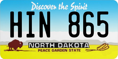 ND license plate HIN865