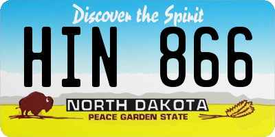 ND license plate HIN866