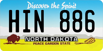 ND license plate HIN886