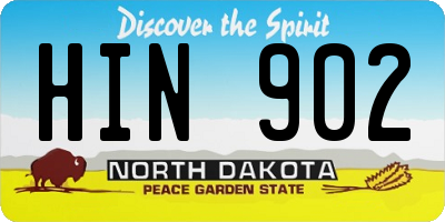 ND license plate HIN902