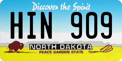 ND license plate HIN909