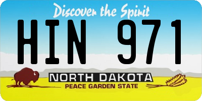 ND license plate HIN971