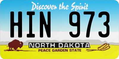 ND license plate HIN973
