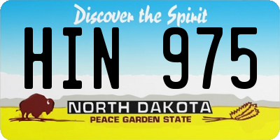 ND license plate HIN975