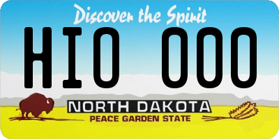 ND license plate HIO000