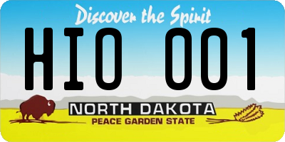 ND license plate HIO001