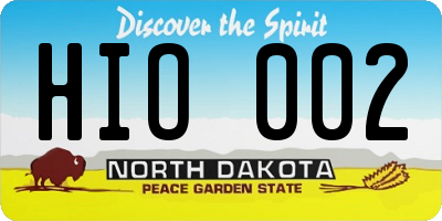 ND license plate HIO002