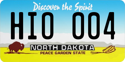 ND license plate HIO004