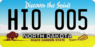 ND license plate HIO005