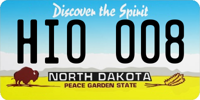 ND license plate HIO008