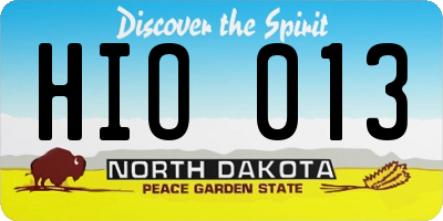 ND license plate HIO013
