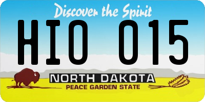 ND license plate HIO015