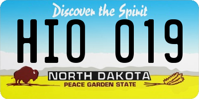 ND license plate HIO019