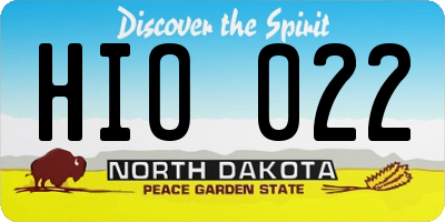 ND license plate HIO022