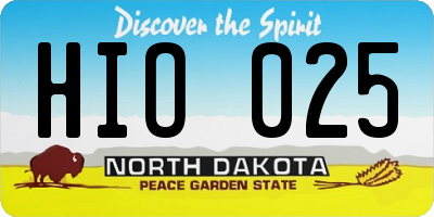 ND license plate HIO025