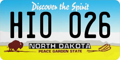 ND license plate HIO026