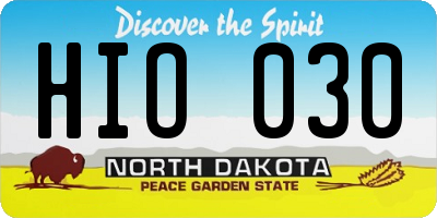 ND license plate HIO030