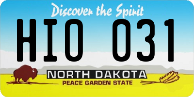 ND license plate HIO031