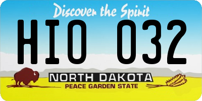 ND license plate HIO032