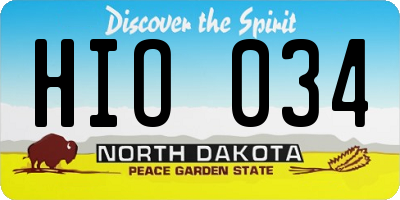 ND license plate HIO034