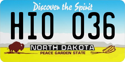 ND license plate HIO036