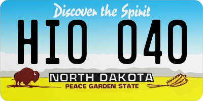 ND license plate HIO040