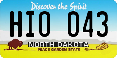 ND license plate HIO043