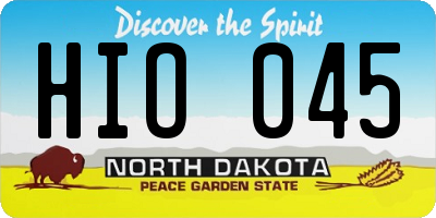 ND license plate HIO045