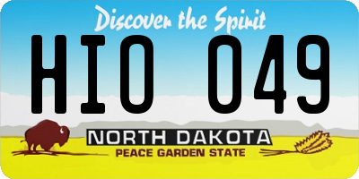ND license plate HIO049
