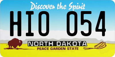 ND license plate HIO054