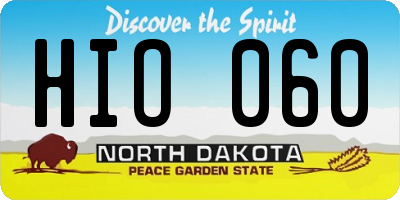 ND license plate HIO060