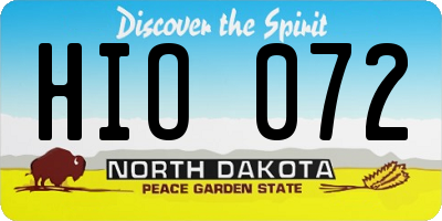 ND license plate HIO072